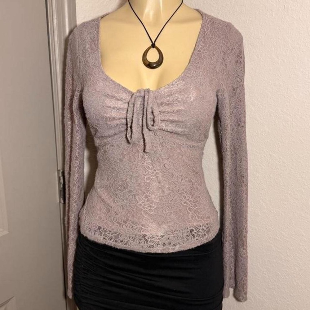 Y2K Self Esteem light purple lace long sleeve
